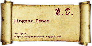 Mingesz Dénes névjegykártya