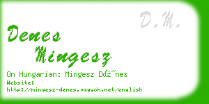 denes mingesz business card